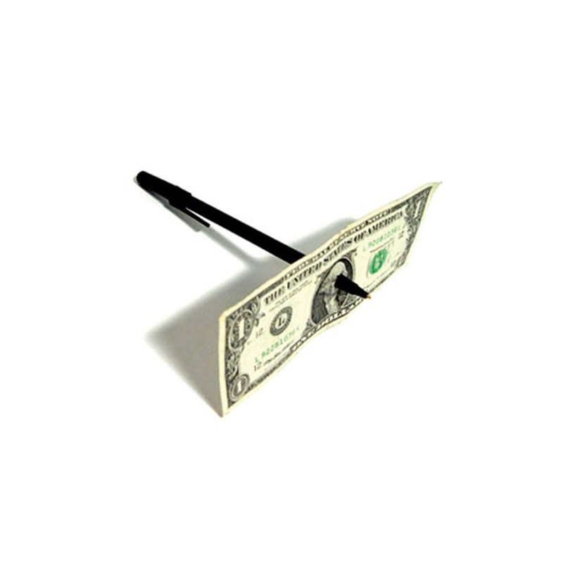 Stylo à travers le billet Stylo à travers le billet